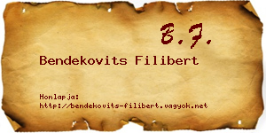 Bendekovits Filibert névjegykártya